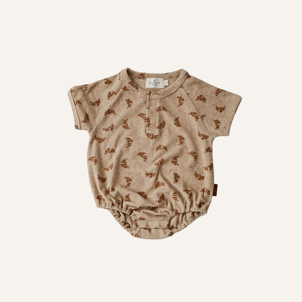 Croissant terry romper - Brown