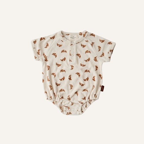 Croissant terry romper - Cream