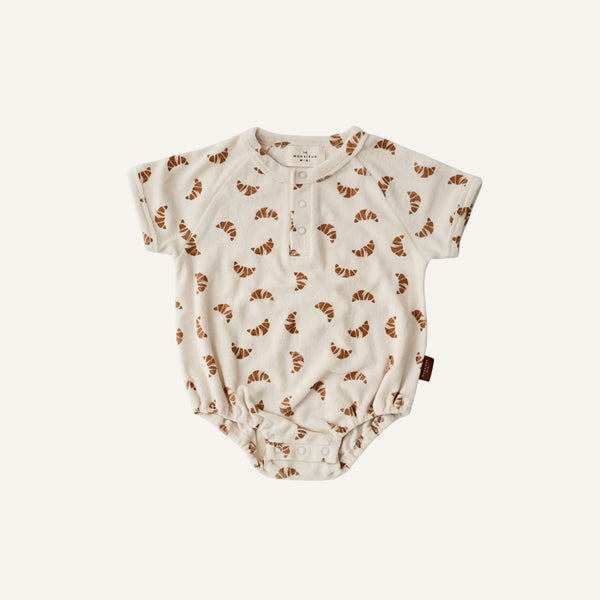 Croissant terry romper - Cream
