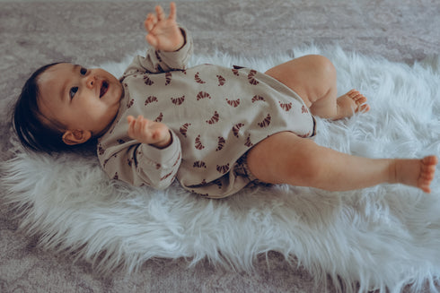 Croissant Sweat Romper - Beige