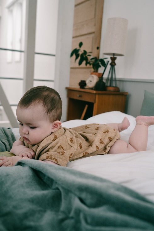 Croissant terry romper - Brown