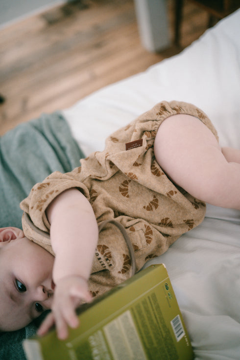 Croissant terry romper - Brown