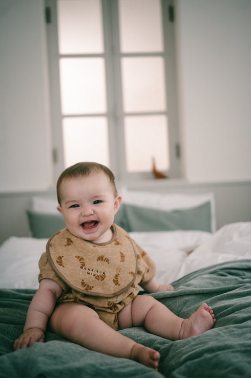 Croissant terry romper - Brown