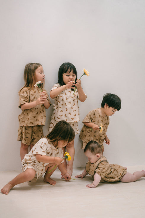 Croissant terry romper - Brown