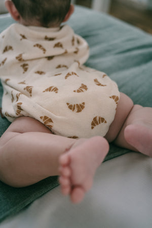 Croissant terry romper - Cream