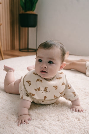 Croissant terry romper - Cream
