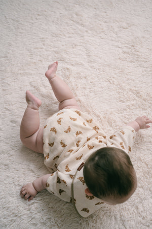 Croissant terry romper - Cream