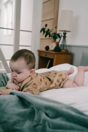 Croissant terry romper - Brown