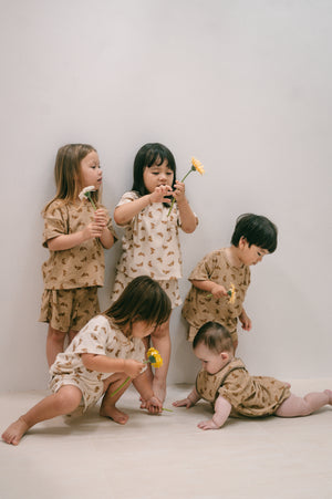 Croissant terry romper - Brown